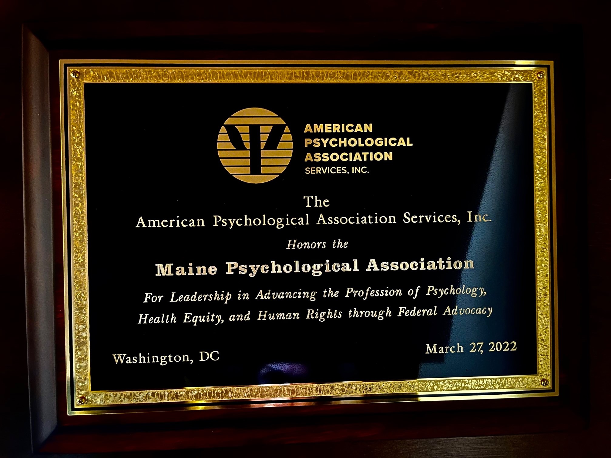 Maine Psychological Association Receives National 2022 APA Advocacy ...